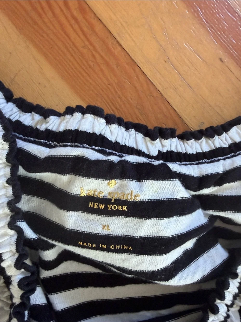 Kate Spade Broome Street Black White Striped Dress XL